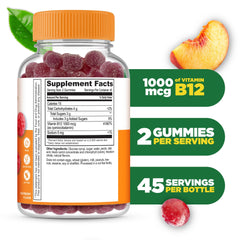 Lifeable B12 gummies raspberry flavor close-up showing tasty, easy-to-chew routine.