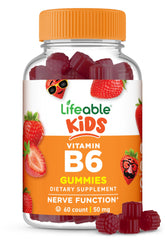 Lifeable Vitamin B6 Gummies for kids with strawberry flavor, a tasty daily option.
