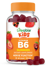 Lifeable Vitamin B6 Gummies for kids with strawberry flavor, a tasty daily option.