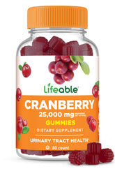 Lifeable Cranberry Gummies packaging displayed for daily urinary health routine