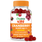 Lifeable Cranberry Gummies for Kids with fruity flavor, enjoyable to chew, supports urinary health