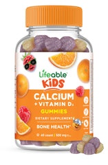 Lifeable Kids Calcium Gummies bottle offers a tasty daily dose for growing bones and healthy teeth