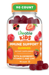 Lifeable Kids Immune Support Gummies elderberry bottle: tasty daily immune support for kids.