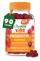 Lifeable Kids Probiotics Gummies raspberry bottle supports digestive balance for children