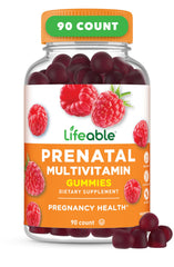 Lifeable prenatal multivitamin bottle with iron and choline for a healthy pregnancy.