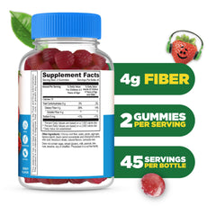 Lifeable sugarfree kids fiber gummies berry flavor illustration — tasty prebiotic support for digestion.
