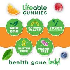 Lifeable vegan B complex gummies with natural pectin texture