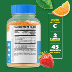 Lifeable vitamin C kids gummies orange flavor close-up showing chewy texture