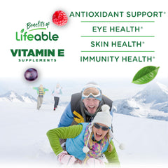 Lifeable Vitamin E Gummies packaging highlights 90 gummies and 400 IU per serving