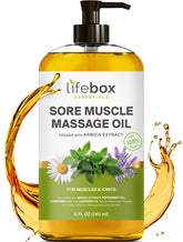 Lifebox Essentials Arnica Massage Oil bottle for therapy sessions