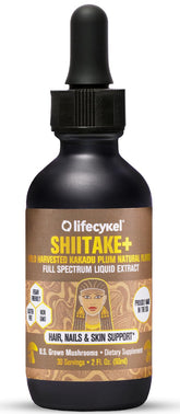Life Cykel shiitake bottle drops support nourished skin and nails.