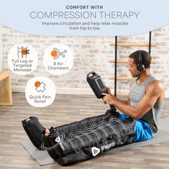 LifePro Air Compression Eight-Chamber Sequence ensures balanced leg coverage during recovery
