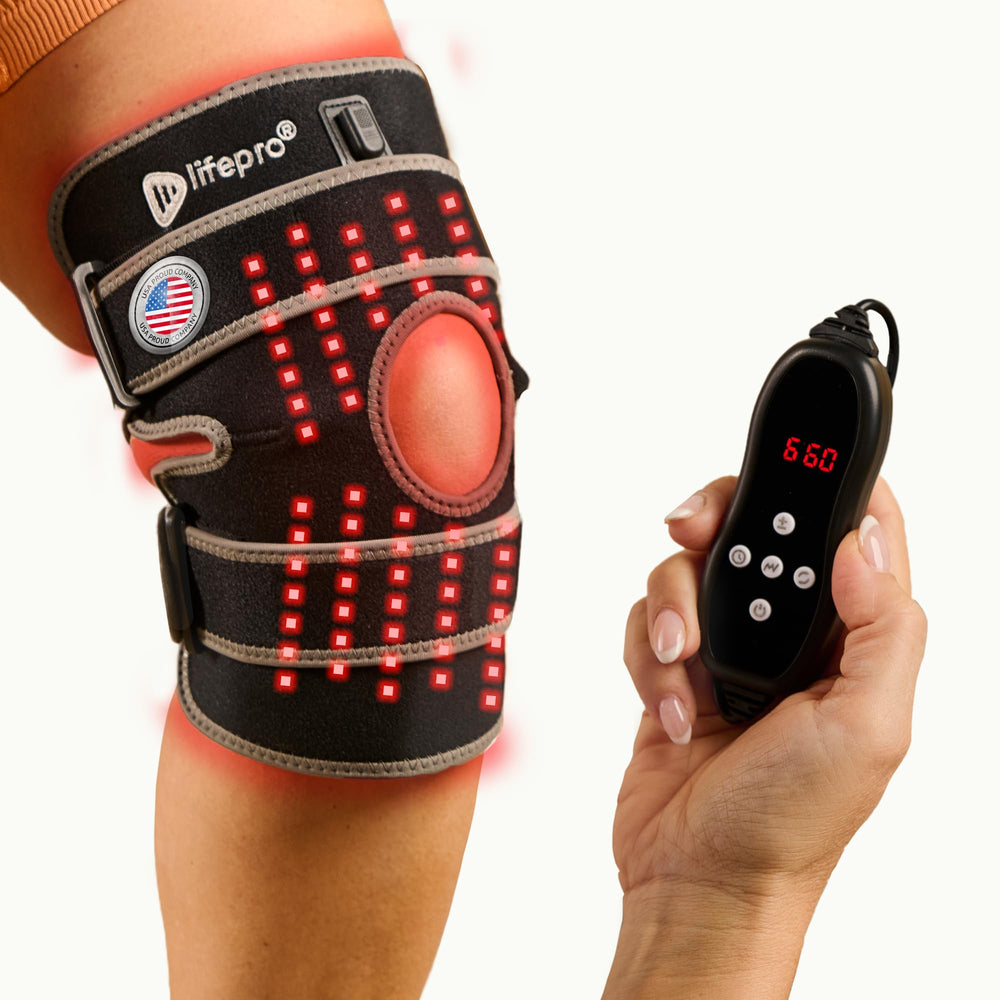 LifePro red light therapy knee brace front view promotes daily comfort.