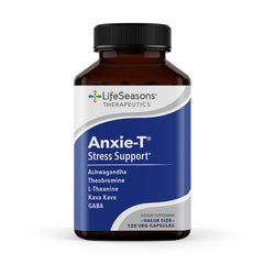 LifeSeasons Anxie-T bottle front promoting daily stress support and mood balance
