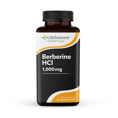 LifeSeasons Berberine bottle front view showing 1000 mg per serving for daily support.