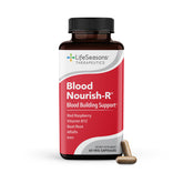 LifeSeasons Blood Nourish-R bottle front highlighting iron-rich formula for blood support.