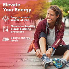 LifeSeasons Blood Nourish-R pills close-up emphasizing non-constipating ingredients for daily energy.