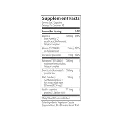 LifeSeasons Daily Boost capsules shown ready to take with a glass of water.