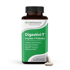 LifeSeasons Digestivi-T bottle with capsules for daily digestive support.