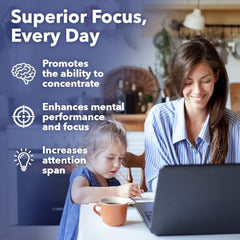 LifeSeasons Focus-R bottle ingredients highlight plant-based components for sharper concentration.