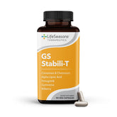 LifeSeasons GS Stabili-T bottle front offering 90 capsules for daily blood sugar support possibilities.