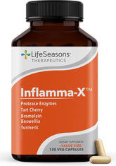 LifeSeasons Inflamma-X bottle shown for convenient daily support of joint comfort.