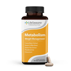 LifeSeasons Metabolism bottle with capsules showing energy and appetite support