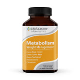 LifeSeasons Metabolism bottle front view highlighting compact capsules for daily energy
