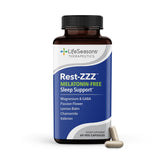 LifeSeasons Rest-ZZZ bottle front view showing natural sleep support for calmer nights