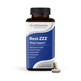 LifeSeasons Rest-ZZZ bottle front view promotes calm sleep support.