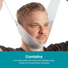 LIFESOURCE latex-free chin strap, closeup, suitable for sensitive skin.