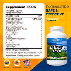 LifeSource Immune-B product image focusing on echinacea and garlic components.