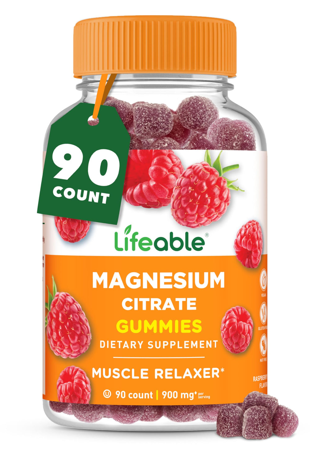 Lija Lifeable raspberry-flavored magnesium gummies bottle for daily wellness.