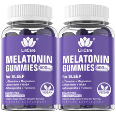 LILICARE Melatonin gummies bottle on nightstand supports calm sleep