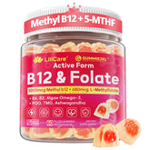 LILICARE Methyl B12 5000mcg & Folate gummies bottle shot for daily energy support
