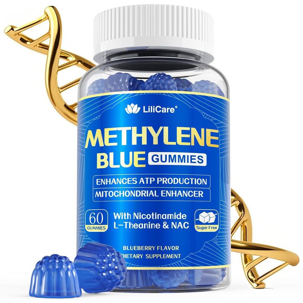 LILICARE Methylene Blue Gummies bottle front for daily brain energy support.