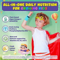LILICARE Omega-3 kids ingredients panel highlights vegan and non-GMO formulation