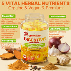 LILICARE Sugar-free Ginger Gummies bottle on counter for gentle digestion.