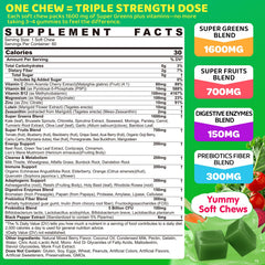 LILICARE Super Greens toffee-flavor chews close-up showing creamy texture