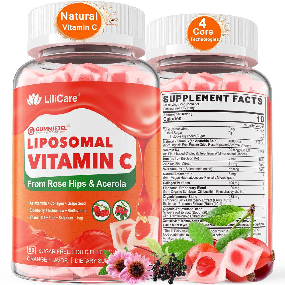 LILICARE Vitamin C Gummies front view for daily immune support.