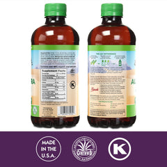 Lily of the Desert aloe juice glass with servings for daily wellness