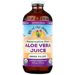Lily Of The Desert Aloe Vera Juice bottle being poured for daily hydration