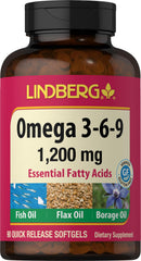 Lindberg Omega 3-6-9 softgels bottle for easy daily intake