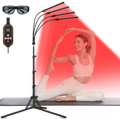 Linidcoud red light therapy lamp 4-heads front view for broad-area treatment and ease of use.