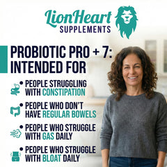 LionHeart Probiotic Pro Plus 7 capsules in hand highlighting convenient daily use