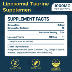 Lipmaxmall Liposomal Taurine Softgel supports brain and nerve function for sharper focus.
