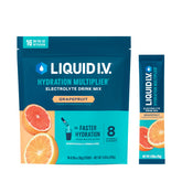 Liquid I.V. Grapefruit packet on a surface ready for hydration on the go.