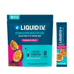 Liquid I.V. Hydration Multiplier passion fruit packet for fast on-the-go hydration.