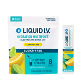 Liquid I.V. Hydration Multiplier Lemon Lime bottle demonstrates rapid hydration.