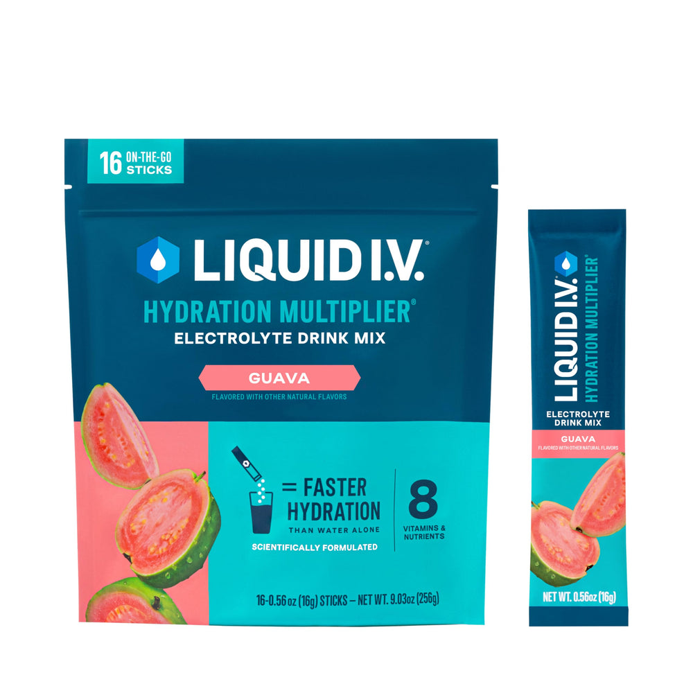 Liquid I.V. Hydration Multiplier Guava powder in a tub for on-the-go hydration